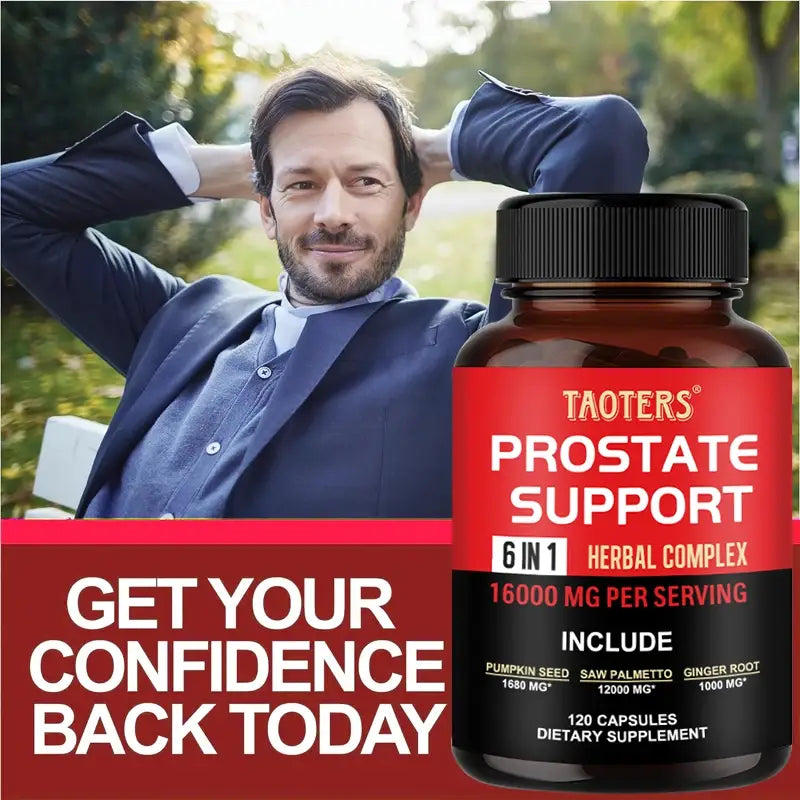 Saw palmetto capsules with ginger root - prostate health hair supplement urinary health