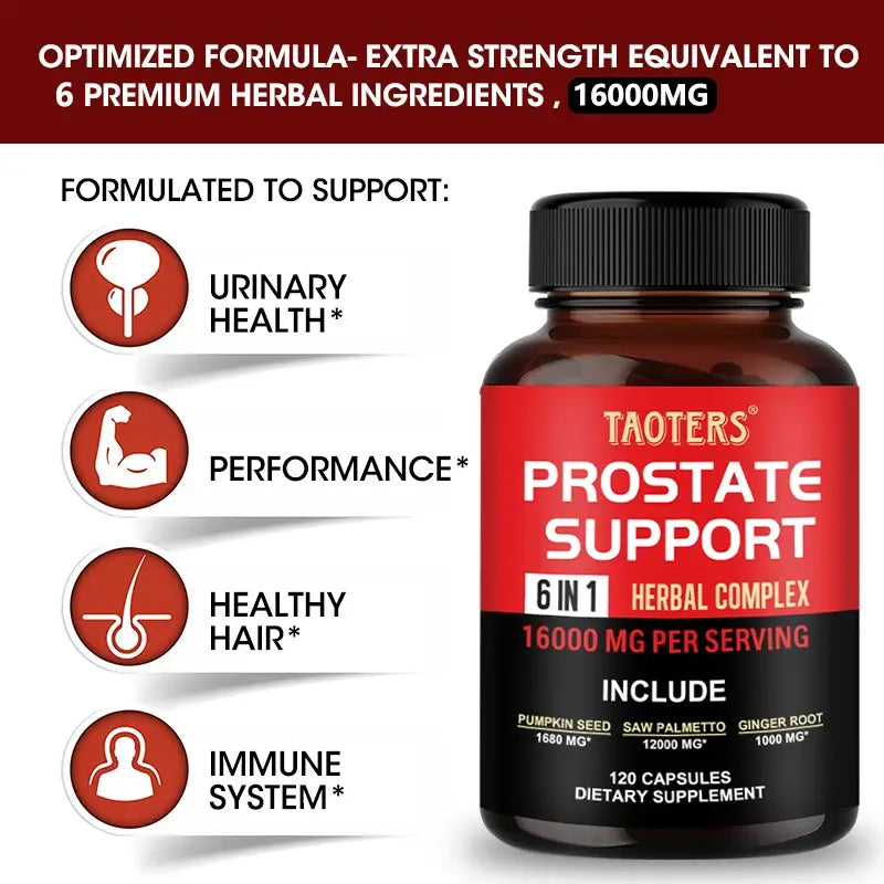 Saw palmetto capsules with ginger root - prostate health hair supplement urinary health