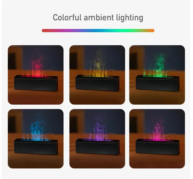 Colorful Simulation Flame Diffuser USB Plug-in Fragrance Office Home Flame Humidification Diffuser Diffuser