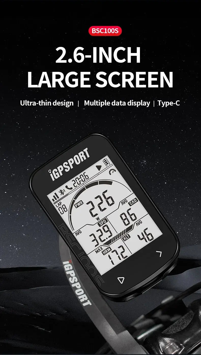 Bsc100s bicycle gps speedometer - wireless stopwatch cycling odometer