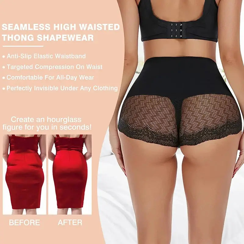 Tummy Control Panty for Women Shapewear High Waist Trainer Butt Lifter Slimming Body Shaper Corset Lace Shaping Briefs