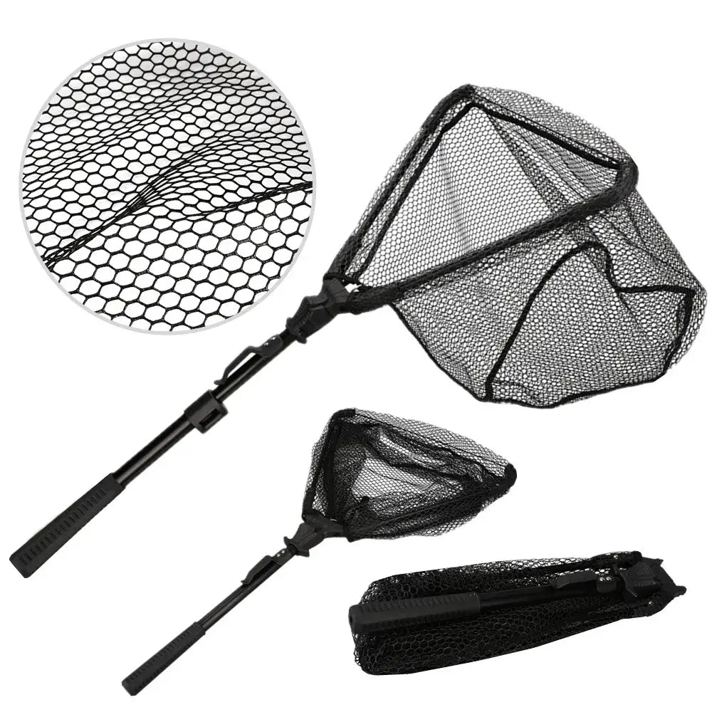 Telescopic landing net 1.9m/0.92m/0.55m - aluminum alloy mesh fishing net