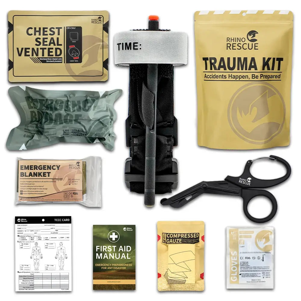 RHINO RESCUE Tactical Trauma Kit To Configure Survival Kit Outdoor Emergency First Aid Kit For Camping Hiking IFAK