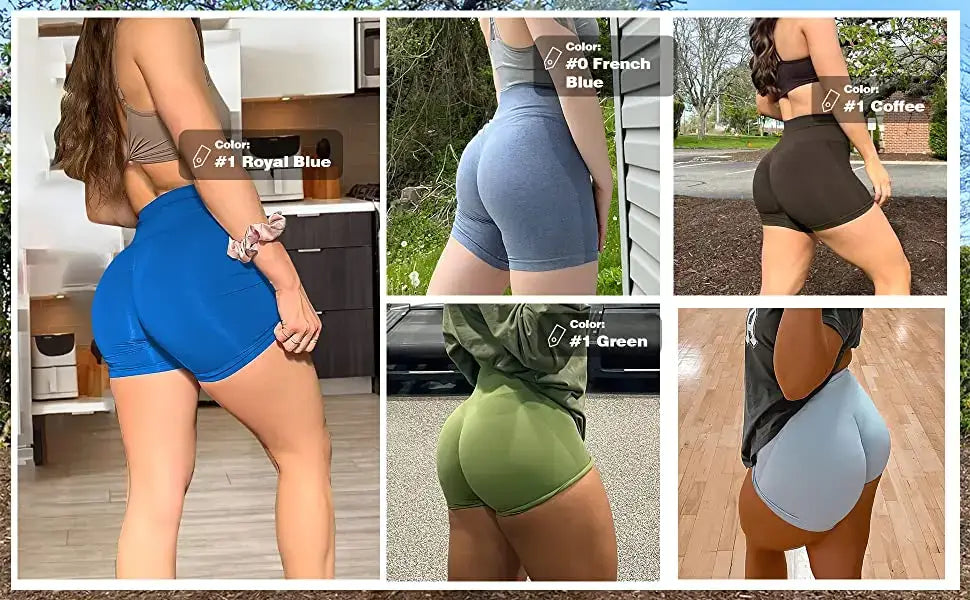 High Waist Amplify Seamless Shorts Women Scrunch Butt Yoga Shorts Push Up Gym Shorts Athletic Booty Workout Short Women