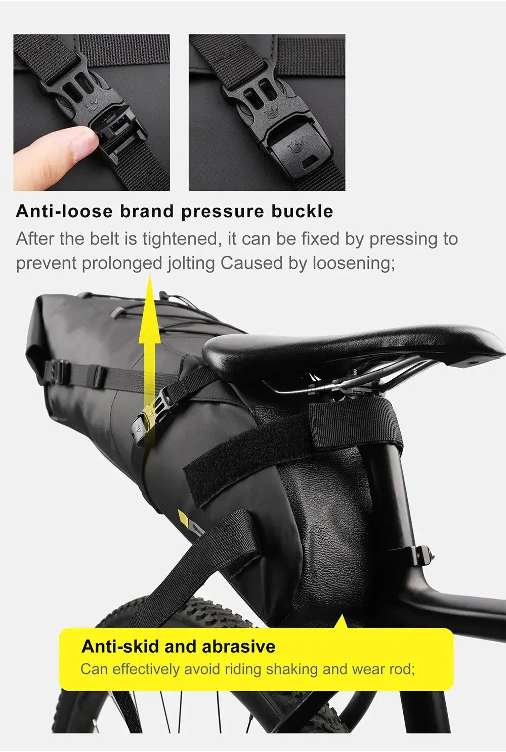 Rhinowalk Bike Saddle Bag Waterproof MTB Road Bicycle 13L Large Capacity Cycling Bag Foldabe Tail Rear Bag Trunk