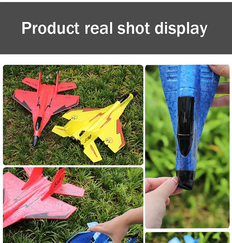 RC Plane SU35 2.4G With LED Lights Aircraft Remote Control Flying Model Glider Airplane SU57 EPP Foam Toys For Children