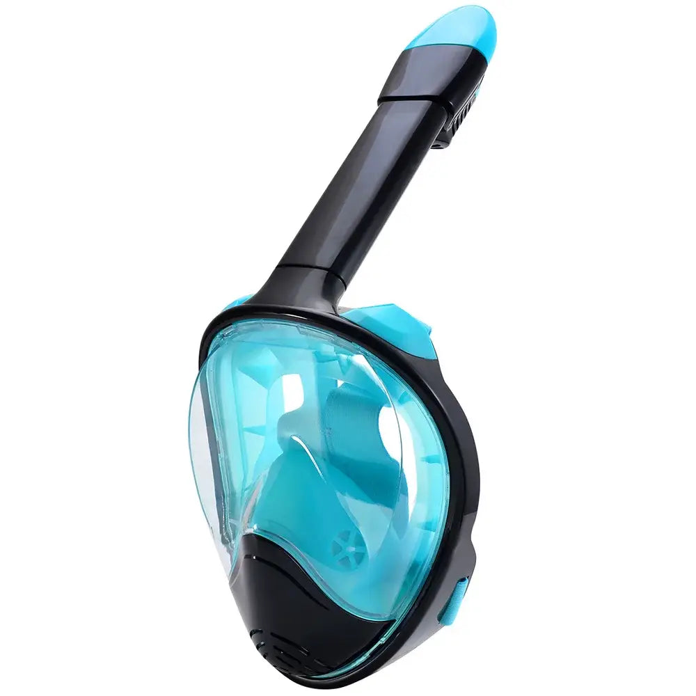 Full Face Snorkel Mask with Camera Mount - 180° Panoramic View - Anti-Fog Anti-Leak - Adult Kids Snorkeling Set