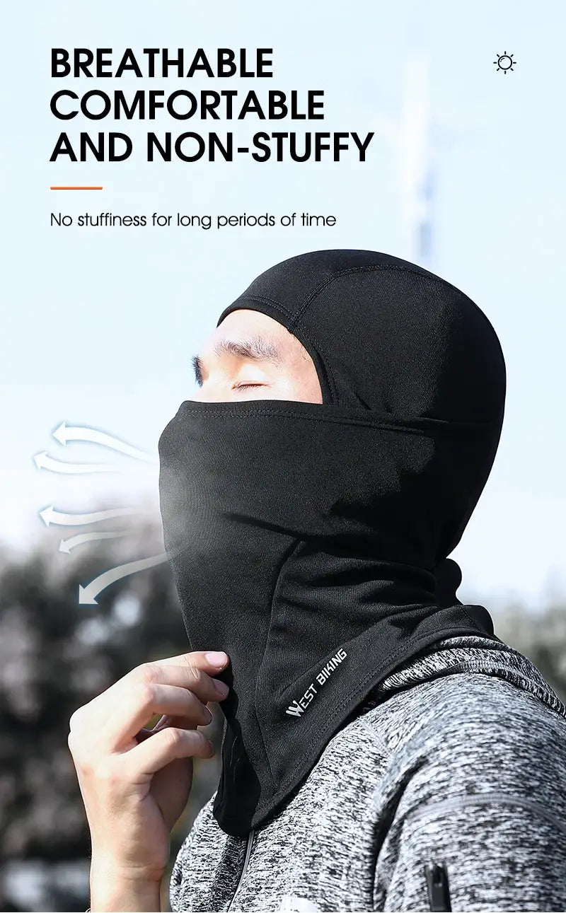 West biking breathable balaclava hat for men - uv protection windproof ice silk material