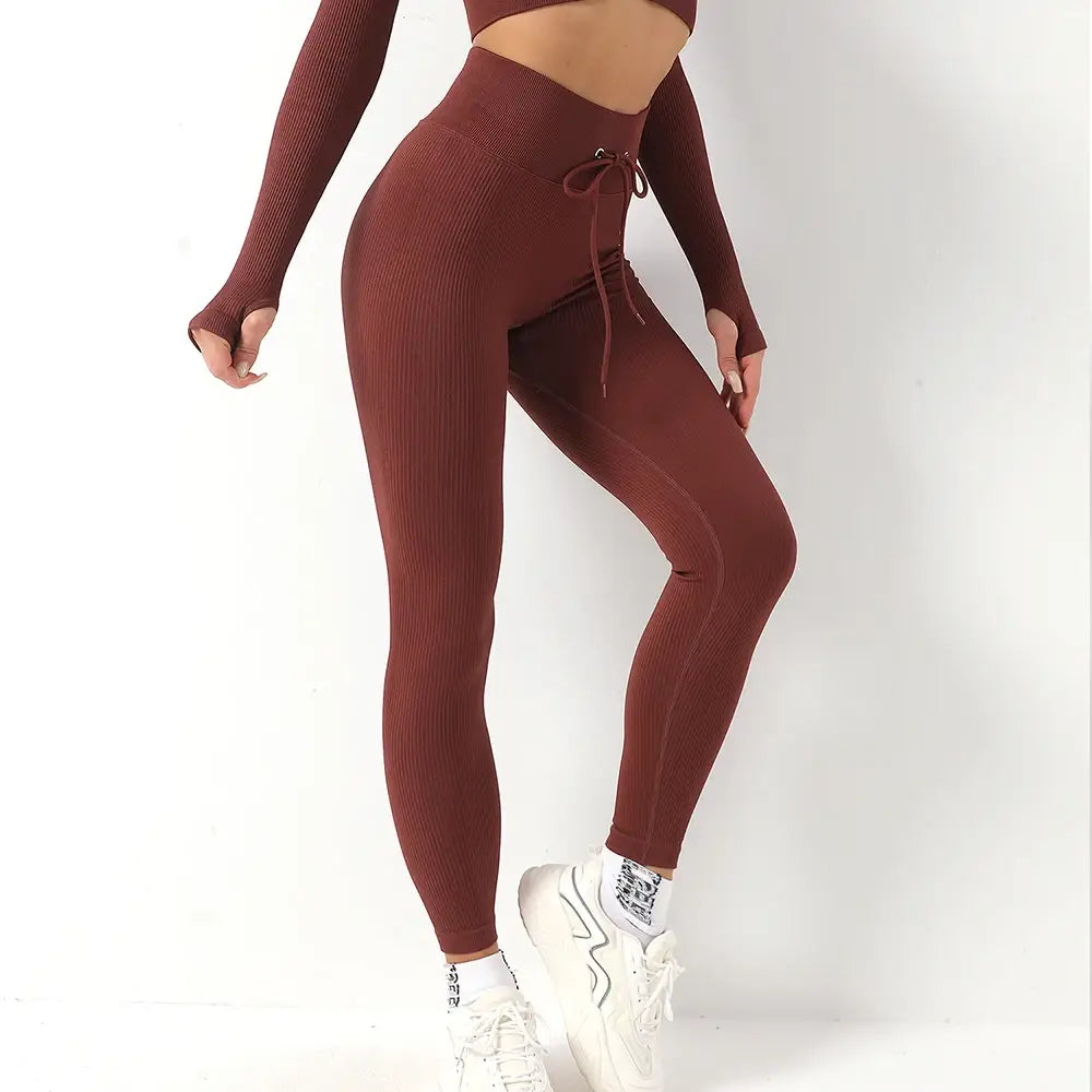 US Stock OhSunny Seamless Gym Clothing Workout Clothes for Women Tracksuit Gym Set High Waist Sport Outfit Fitness Top