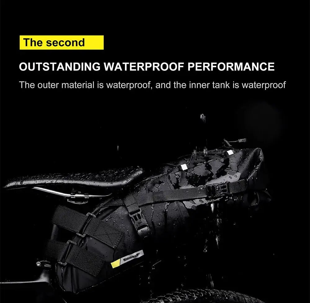 Rhinowalk Bike Saddle Bag Waterproof MTB Road Bicycle 13L Large Capacity Cycling Bag Foldabe Tail Rear Bag Trunk