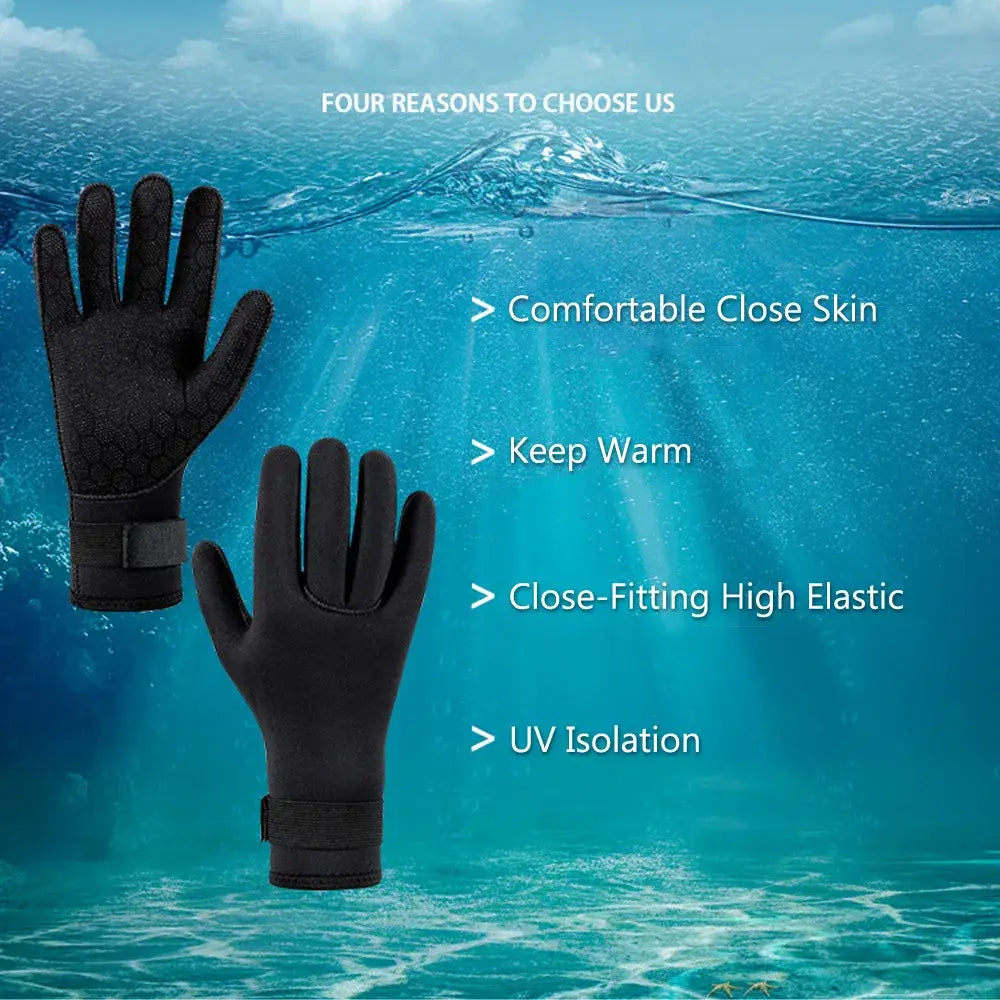 Diving gloves - 3mm neoprene anti slip thermal for spearfishing and water sports