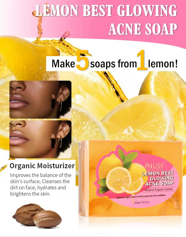 LEMON BEST GLOWING REDUCE ACNE SOAP 200g/ 7 oz