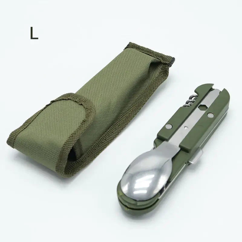 Camping Cutlery Stainless Steel Folding Knife Fork Spoon Portable Outdoor Tableware Camping Equipment