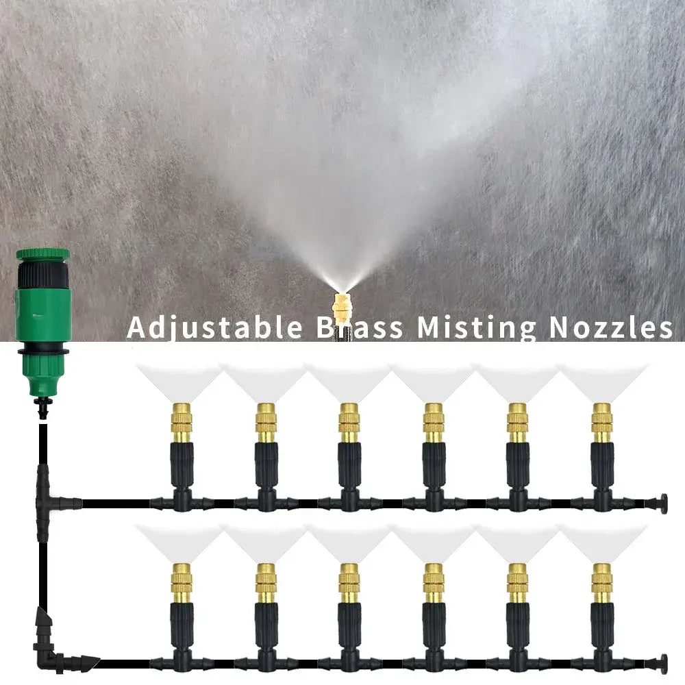 5M-30M Outdoor Misting Cooling System with Brass Misting Nozzles