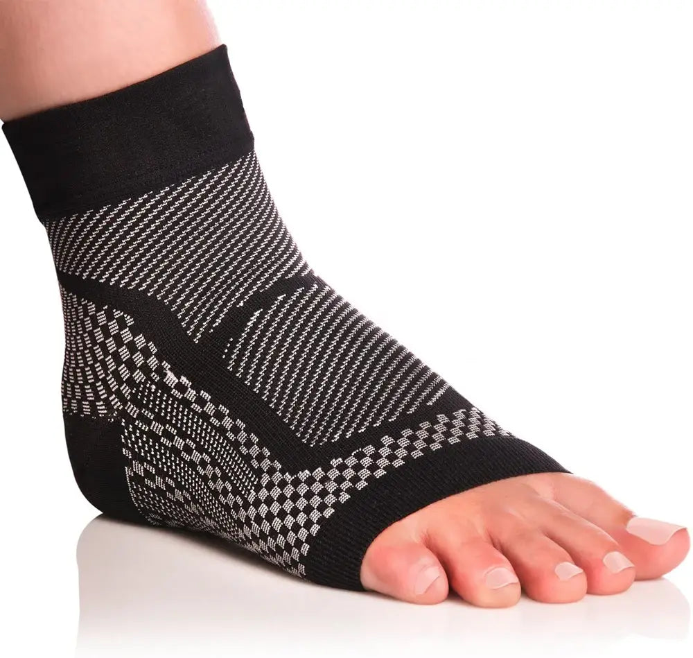 1Pair Ankle Brace Compression Sleeve - Relieves Achilles Tendonitis Joint Pain. Plantar Fasciitis