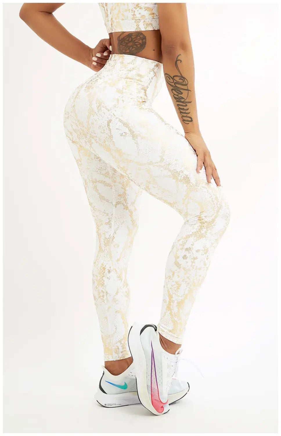 Snake printed yoga pants gilded stretch buttocks sexy casual skinny pants for women high waist