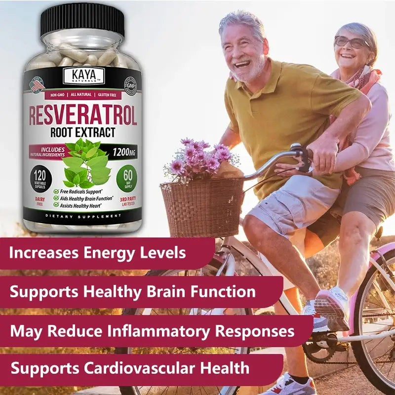 Resveratrol capsules - antioxidant supplement to support circulatory health and overall