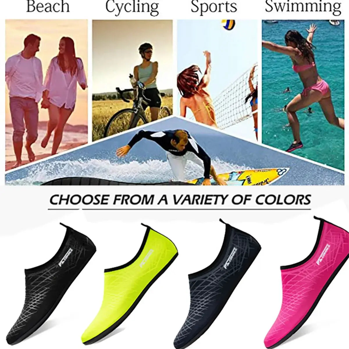 Swim shoes for women men - quick-dry aqua socks for beach pool yoga - barefoot exercise wear