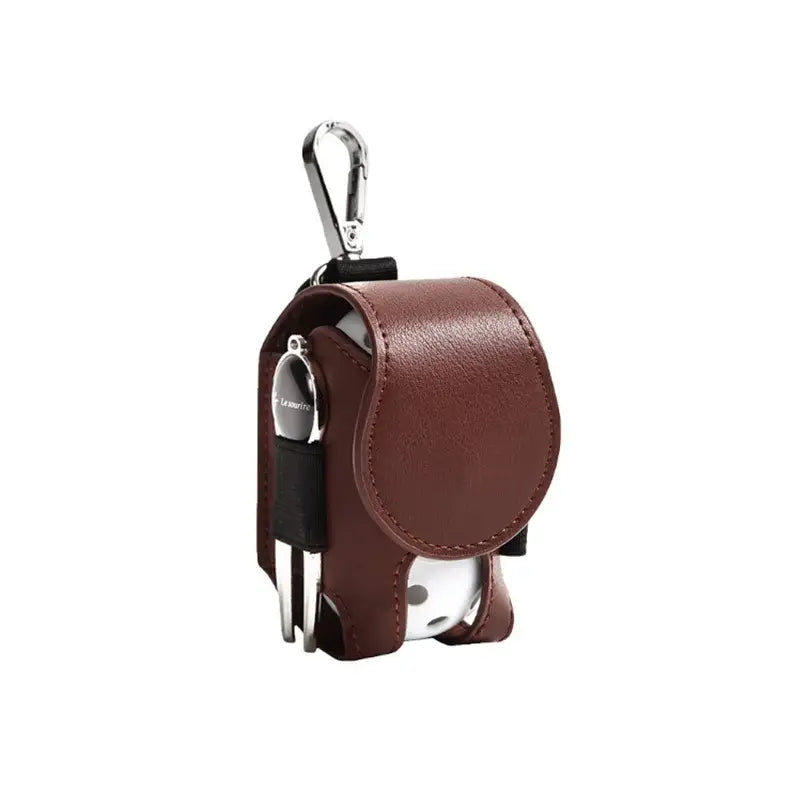 YY High Quality Leather Golf Ball Pouch Bag Outdoor Leather Golf Ball Pouch Golf Ball Waist Bag