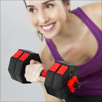 Adjustable dumbbell pair, dumbbell combination environmental dumbbell barbell Red 341