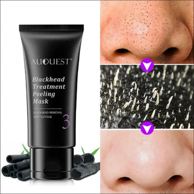 Auquest blackhead remover facial masks black dots remover bamboo charcoal peel cleansing mask face