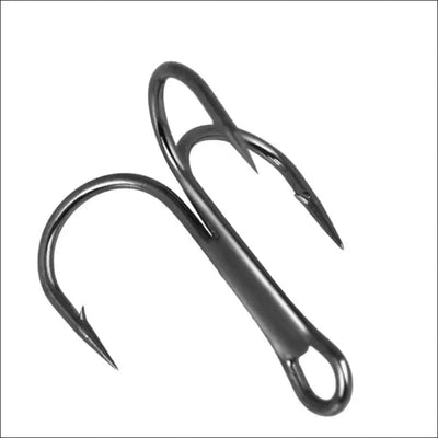 10Pcs/lot 2# 4# 6# 8# 10# Black Fishing Hooks High Carbon Steel Treble Overturned Hooks Fishing Tackle Round Bend Treble For Bass Essential Sporting