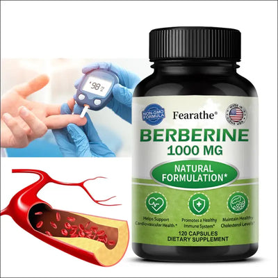 Berberine hcl extract, healthy cholesterol, blood sugar support, powerful antioxidant