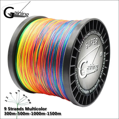 Braided fishing line 9 strands pe multicolor fishing lines braid 300m 500m 1000m 1500m strong