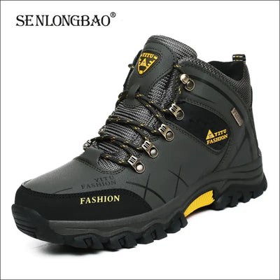 Brand men winter snow boots waterproof leather sneakers super warm men's boots outdoor male hiking