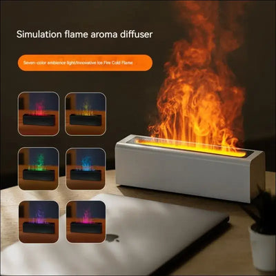 Colorful simulation flame diffuser usb plug-in fragrance office home flame humidification diffuser