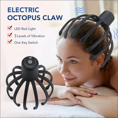 Electric octopus claw scalp massager hands free therapeutic head scratcher relief hair stimulation