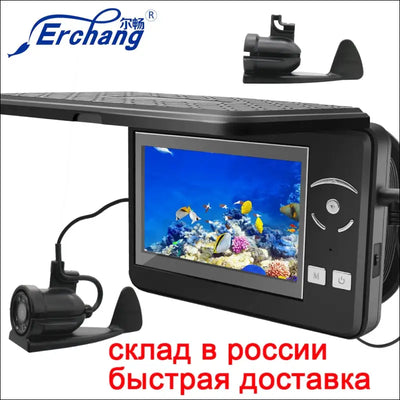 Erchang f431b underwater fishing camera with 4x digital zoom 4.3 inch 4000mah 15m infrared winter