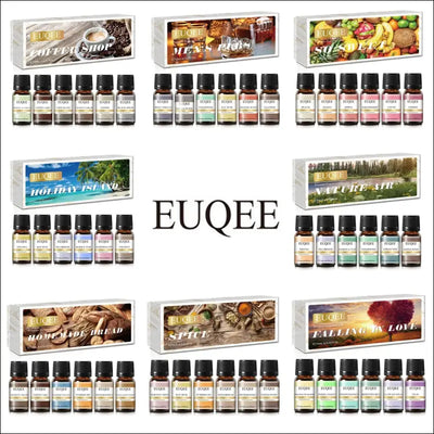 Euqee 6pcs/set fragrance oil gift kit for diffuser coffee bakery harvest spice pumpkin pie forest