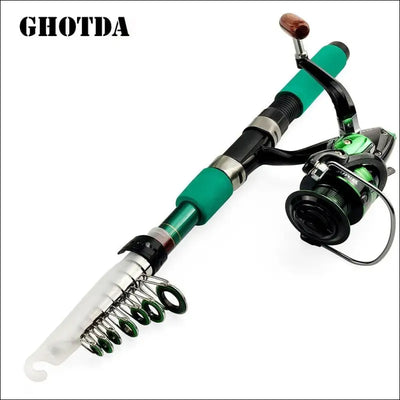 Fishing rod combo 1.8-3.6m telescopic fishing rod and spinning fishing reel fishing set carp