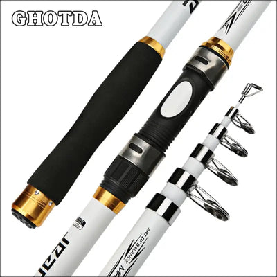 Ghotda 2.1m -3.6m carp fishing rod feeder hard frp carbon fiber telescopic fishing rod fishing pole