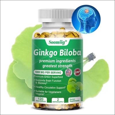 Ginkgo biloba supplements - for brain and mental alertness, boosting energy, mood, endurance,