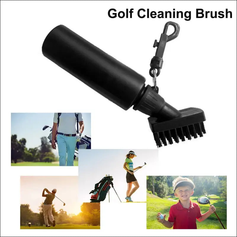 Golf Cleaning Tool with Water Bottle Clip Golf Club Spray Scrub Portable Nylon Bristles for Training Practice Golf