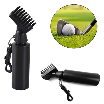 Golf cleaning tool with water bottle clip golf club spray scrub portable nylon bristles