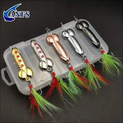 Hard metal fish lures - 2pcs/5pcs spoon lure for fun fishing, novelty gifts 5pcs with box