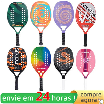 High quality carbon and glass fiber beach tennis racket soft face tennis racquet with protective