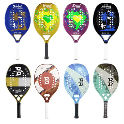 Insum beach tennis racket 100% carbon fiber eva soft raquete beach tennis round surface for men