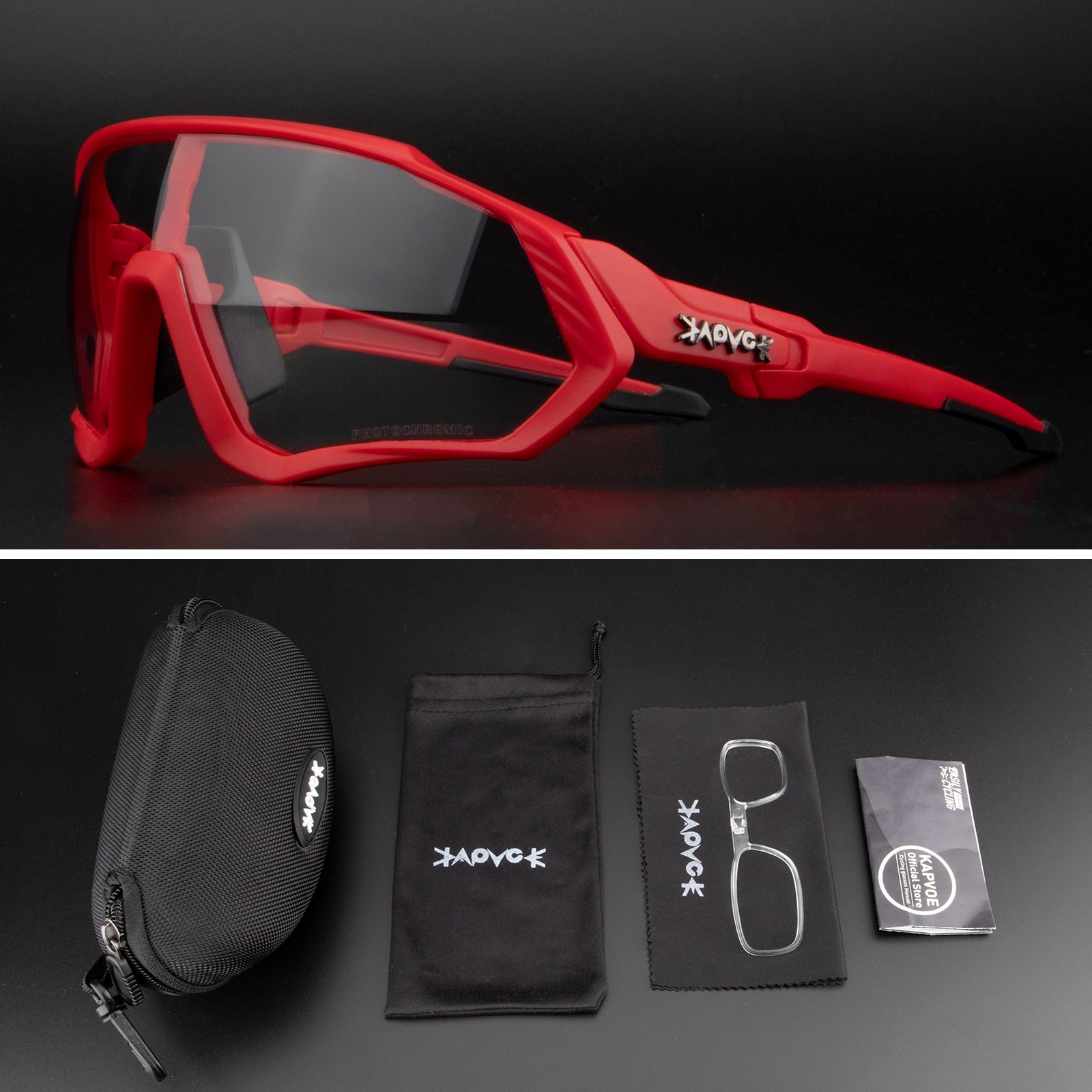 kapvoe Photochromic Cycling Glasses Fishing Sport Sunglasses MTB