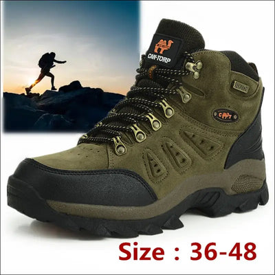 Large size 48 hiking boots men summer winter outdoor warm fur non slip fashion women footwear boys