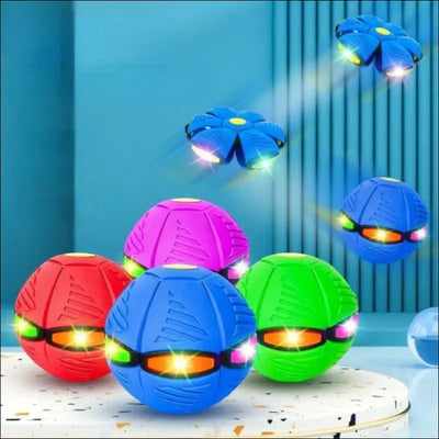 Led flying ufo flat throw disc ball with led light toy kid outdoor garden basketball game lkcomo