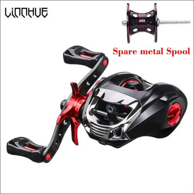 Linnhue baitcasting reel bt2000 8kg drag sfs double brake system saltwater reel 6.3:1 high speed red and spare spool