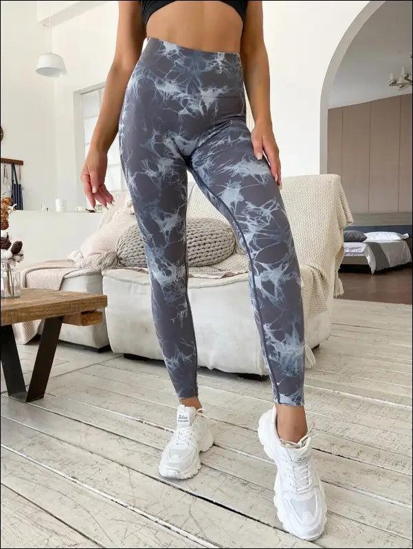 Marbling Tie-Dye Yoga Pants Sports Leggings Women Exercise Running Fitness High Waist Seamless Gym Leggings Women