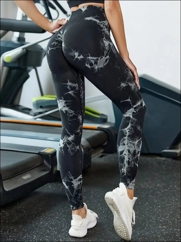 Marbling Tie-Dye Yoga Pants Sports Leggings Women Exercise Running Fitness High Waist Seamless Gym Leggings Women