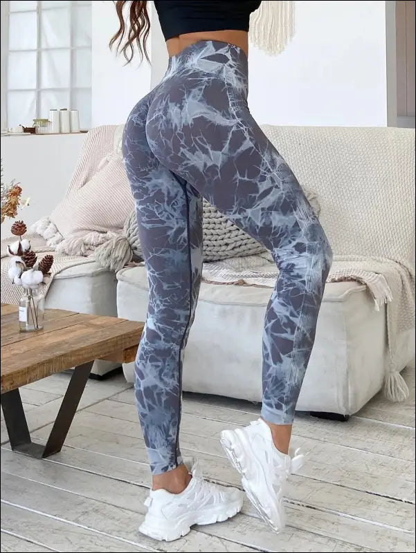 Marbling Tie-Dye Yoga Pants Sports Leggings Women Exercise Running Fitness High Waist Seamless Gym Leggings Women