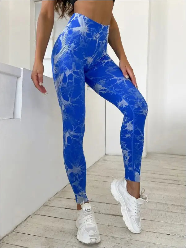 Marbling Tie-Dye Yoga Pants Sports Leggings Women Exercise Running Fitness High Waist Seamless Gym Leggings Women