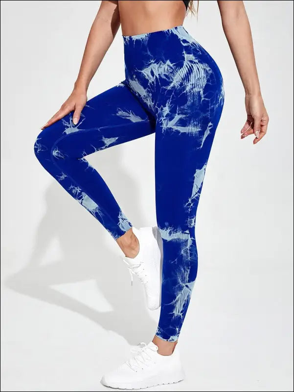 Marbling Tie-Dye Yoga Pants Sports Leggings Women Exercise Running Fitness High Waist Seamless Gym Leggings Women